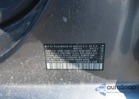 2022 Volkswagen Jetta Se z USA, uszkodzony, nr VIN 3VWEM7BU2NM012879